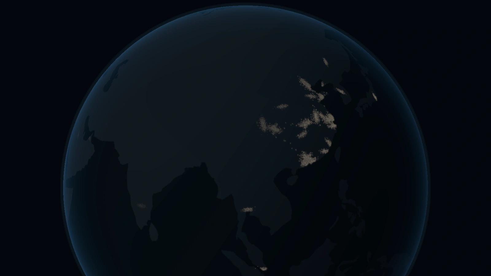 A monumental blue-rimmed Earth with delicate lights across the continents