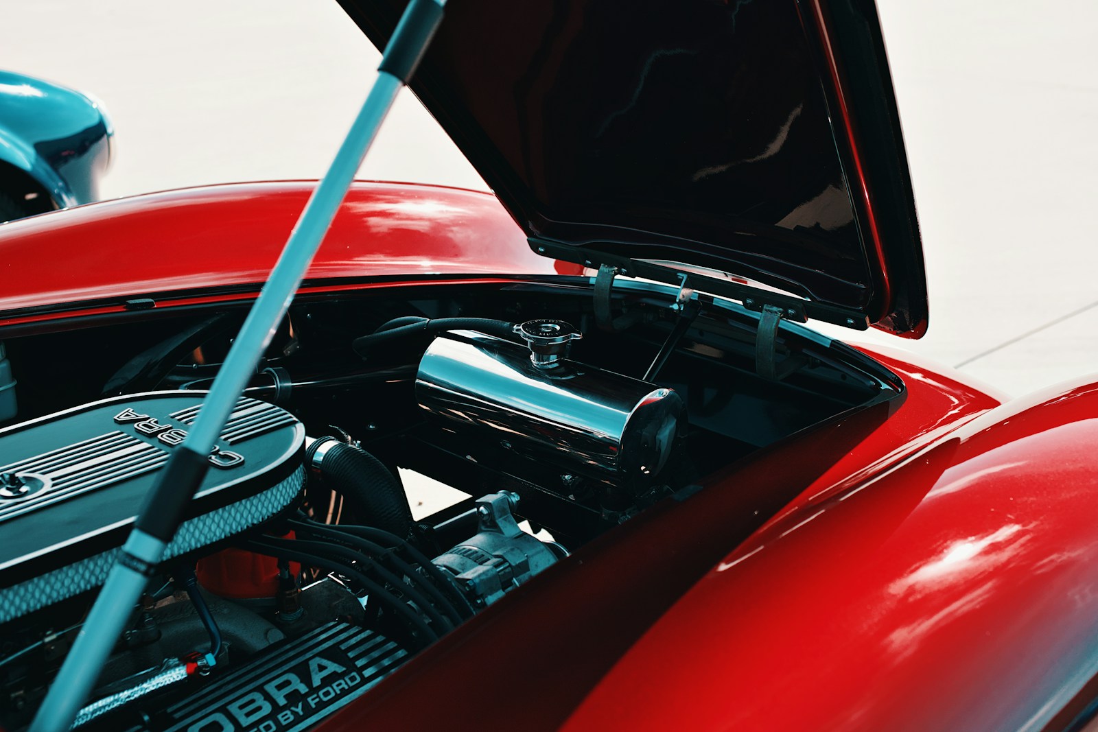 An automotive engine bay and cooling-system components